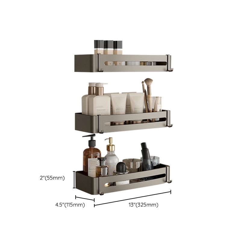 Avtoit | Contemporary Aluminum Bathroom Accessory Set Gray Bath Shelf