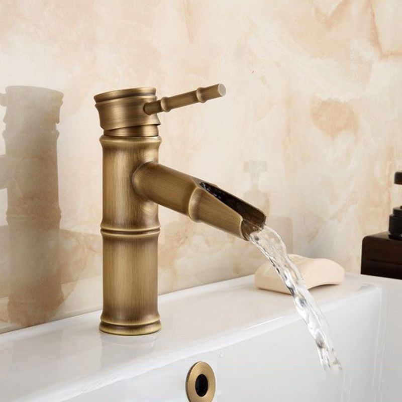 Avtoit | Farmhouse Brass Bathroom Faucet With Lever Handle Single Hole Sink Faucet