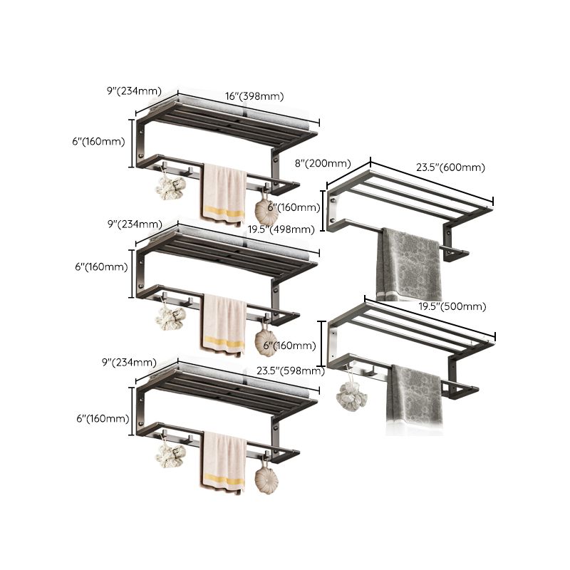 Avtoit | Modern bathroom accessory set Bathroom shelf Towel bar gray bathroom accessory set