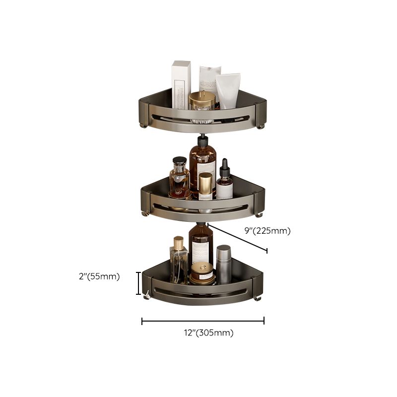 Avtoit | Contemporary Aluminum Bathroom Accessory Set Gray Bath Shelf