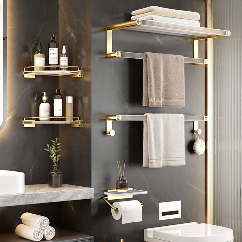 Avtoit | Bathroom Accessories Set in Gold Metal and Acrylic Bathroom Accessories Set