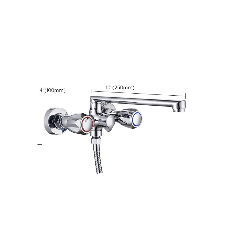 Avtoit | Contemporary Bathtub Faucet Trim Chrome Wall-Mounted Swivel Spout with Hand Shower