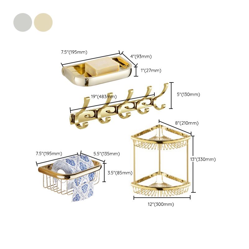 Avtoit | Chrome/Gold Bathroom Accessory Set Modern Metal Bathroom Hardware Set