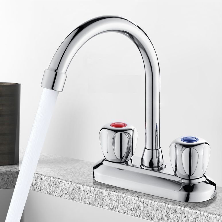 Avtoit | 2-Handle Brass Bathroom Faucet Modern High Arc Center Tap