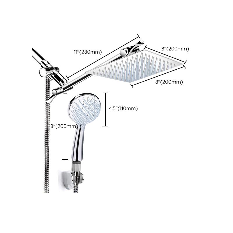 Avtoit | Silver Dual Shower Head 3 Settings Medium Flow Wall Mounted Shower Head
