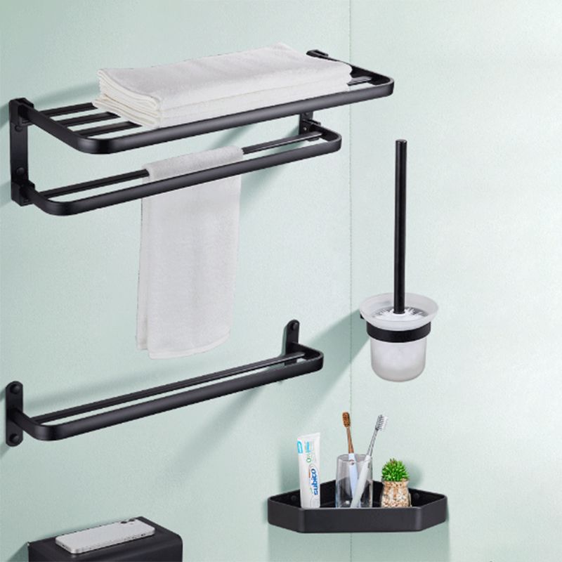Avtoit | Modern Bathroom Accessory Set Matte Black/Grey Bathroom Shelf/Towel Holder & Paper Holder