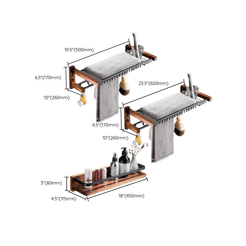 Avtoit | Metal Bathroom Accessories Set Walnut Brown Bathroom Accessories Set