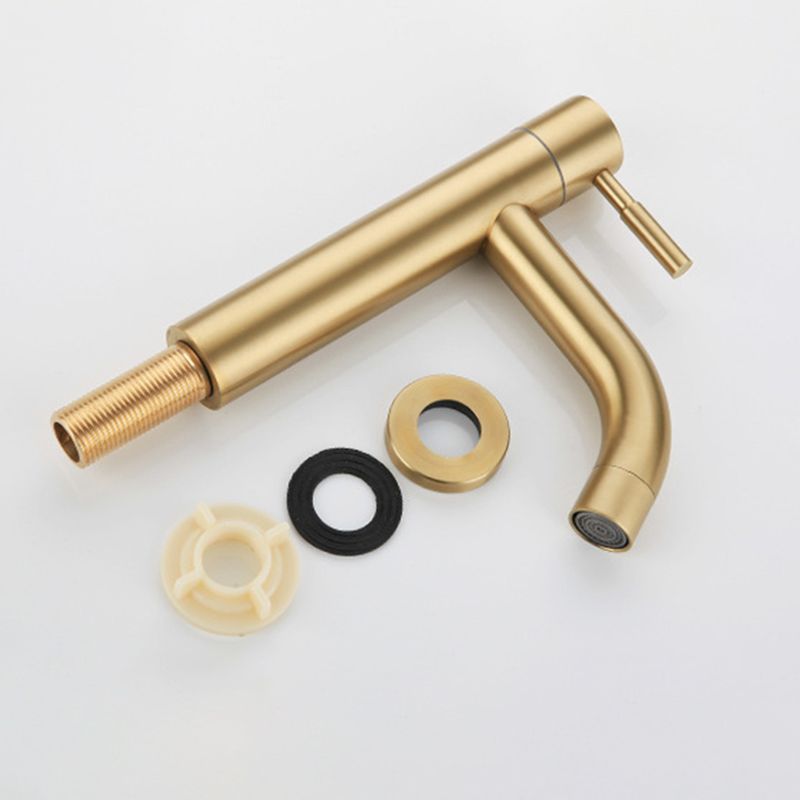 Avtoit | Round Single Handle Bathroom Faucet Single Hole Sink Faucet in Brushed Gold