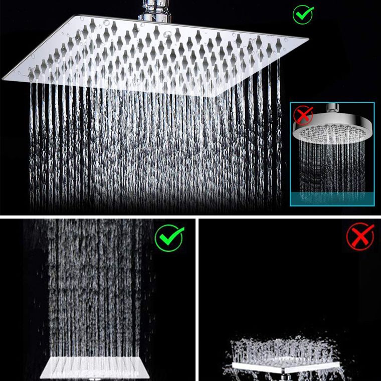 Avtoit | Contemporary Dual Shower Head Square High Arc Shower Head Combination in Chrome