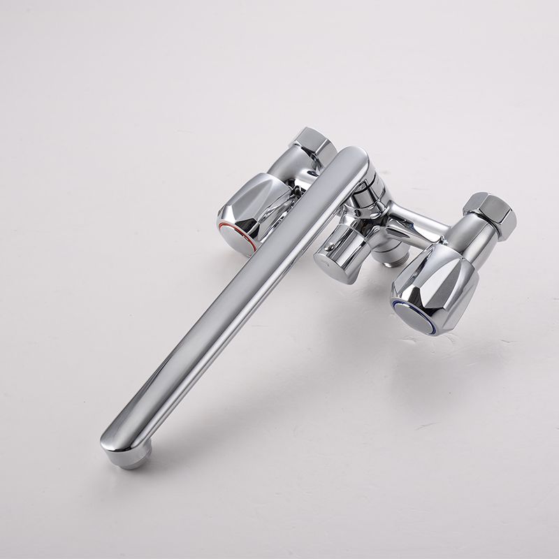 Avtoit | Contemporary Bathtub Faucet Trim Chrome Wall-Mounted Swivel Spout with Hand Shower