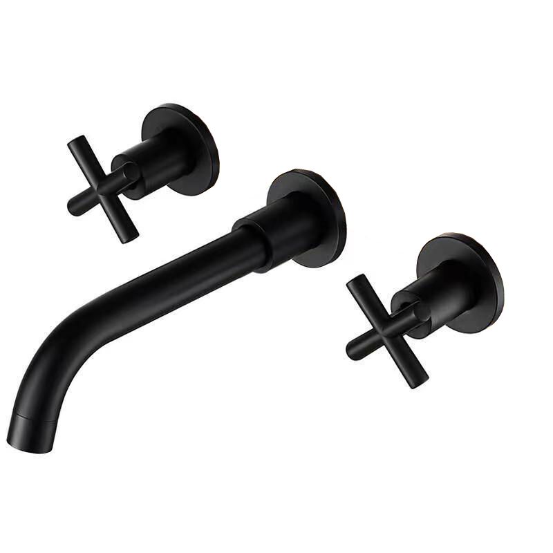 Avtoit | Modern 1- or 2-Handle Bathroom Sink Faucet Round Wall-Mounted Bathroom Faucet.