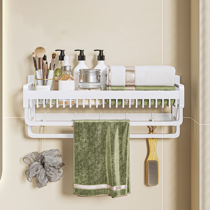 Avtoit | Modern bathroom accessory set in white with bath shelf/towel bar/bath towel hooks
