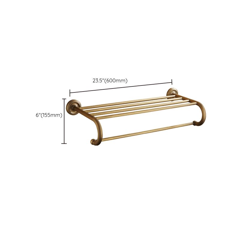 Avtoit | Worn Brass Traditional Bathroom Set with Bath Shelf/Paper Holder & Towel Bar