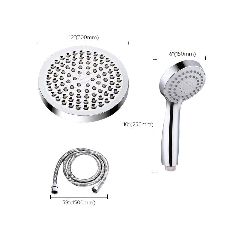 Avtoit | Modern Standard Shower Set Double Round Metal Adjustable Spray Pattern Shower Head