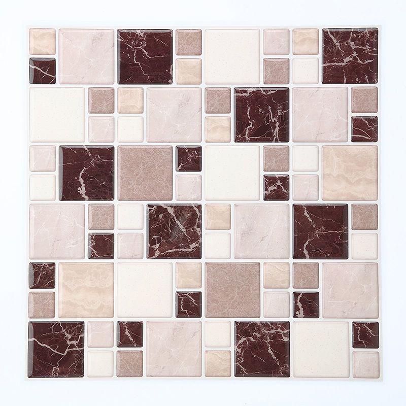 Avtoit | Pattern Matte Color Stone Peel and Stick Mosaic Tile Peel and Stick Tile Set of 2