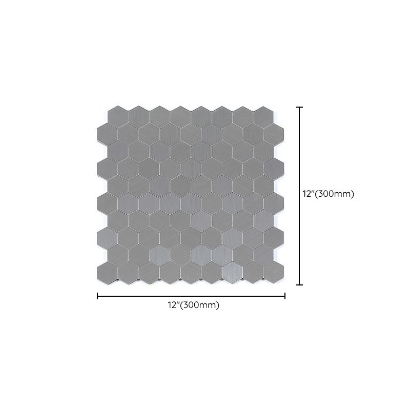 Avtoit | Subway Tile Wallpaper Contemporary Peel and Stick Wall Tile with Metal Look