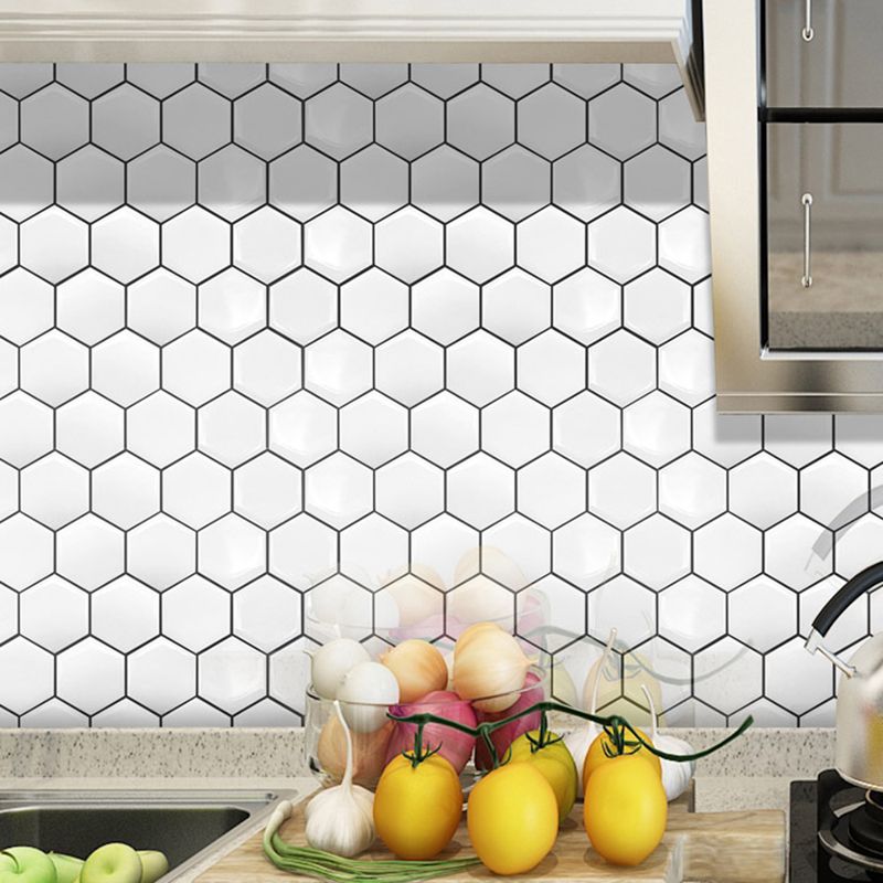 Avtoit | Peel-and-Stick Tiles Hexagonal Waterproof PVC Peel & Stick Mosaic Tile for Shower