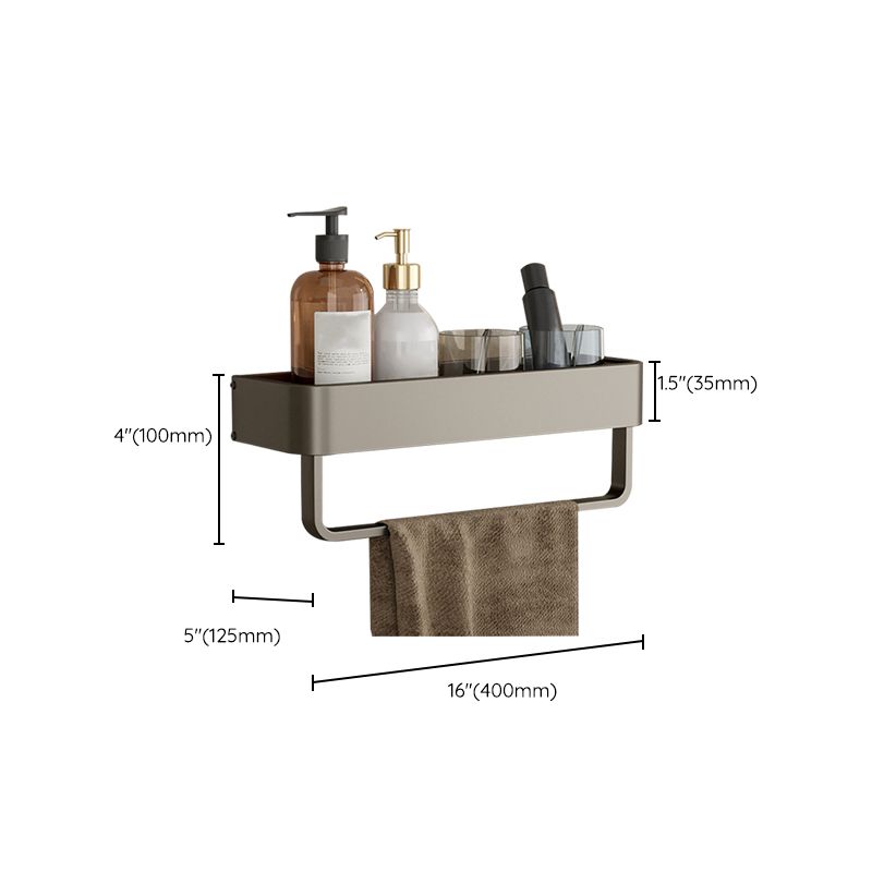 Avtoit | Contemporary Aluminum Bathroom Accessory Set Gray Bath Shelf
