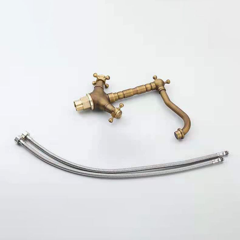 Avtoit | Industrial Widespread Bathtub Faucet with Cross Handles Sink Faucet