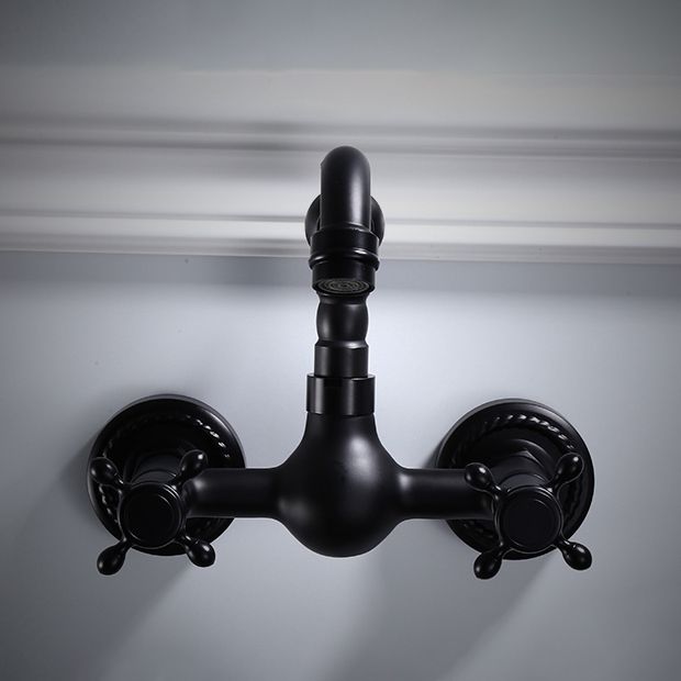 Avtoit | Traditional Wall Mounted Metal Bathtub Filler Low Arc Waterfall Bathroom Faucet