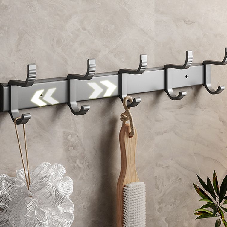 Avtoit | Gray Aluminum Bathroom Accessory Set Contemporary Bathroom Shelf