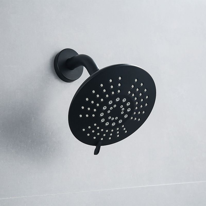 Avtoit | Round Fixed Shower Head Matte Black 5 Spray Patterns Wall Mounted Shower Head