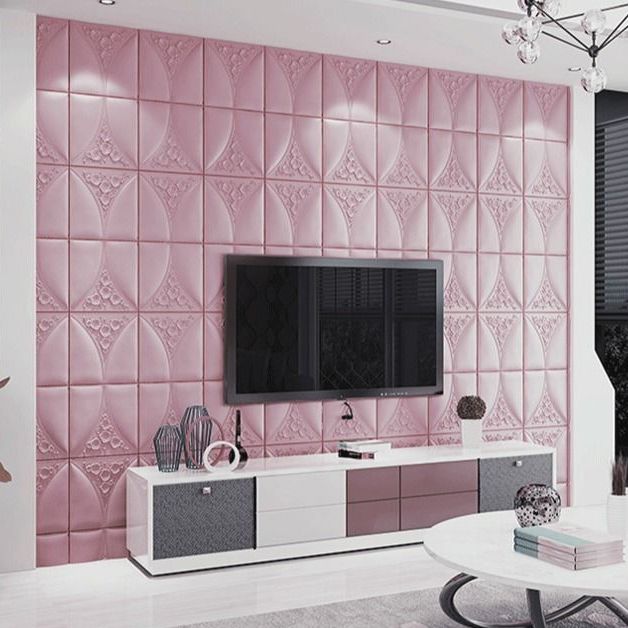 Avtoit | Modern Style Plastic Wall Panel Living Room Peel and Stick 3D Wall Covering