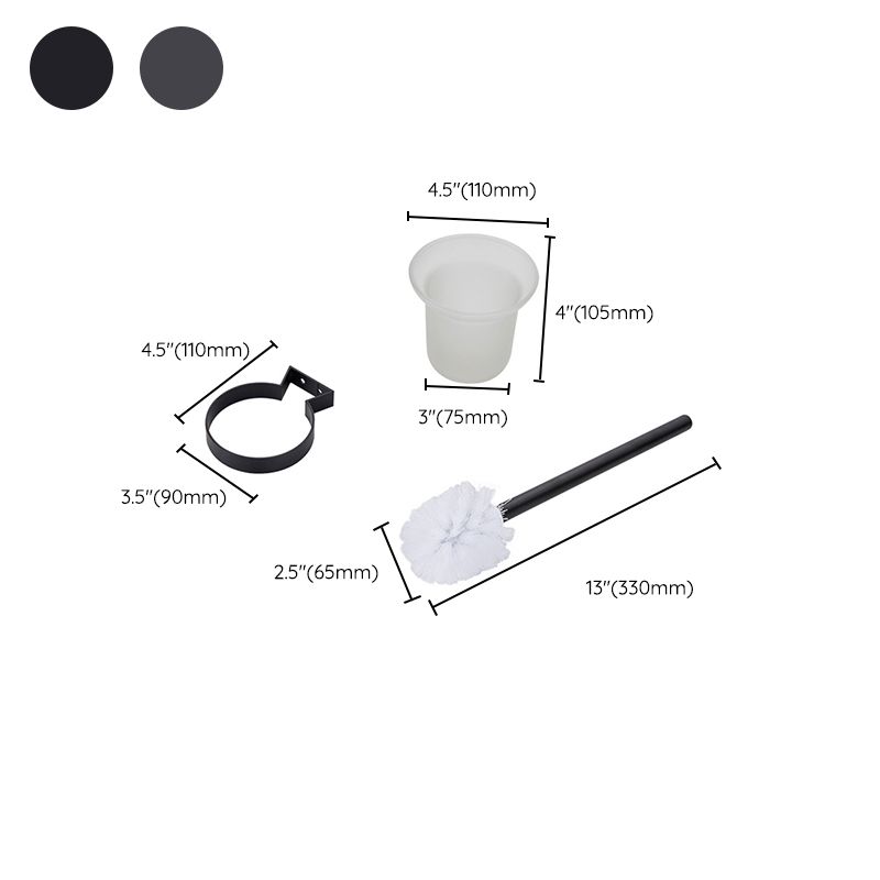 Avtoit | Modern Bathroom Accessory Set Matte Black/Grey Bathroom Shelf/Towel Holder & Paper Holder