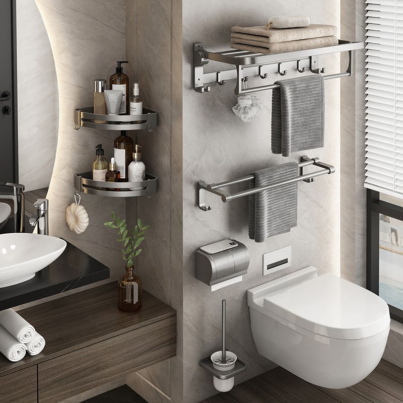Avtoit | Contemporary Gray Bathroom Hardware Set Bathroom Shelf/Towel Bar Including Bathroom Set
