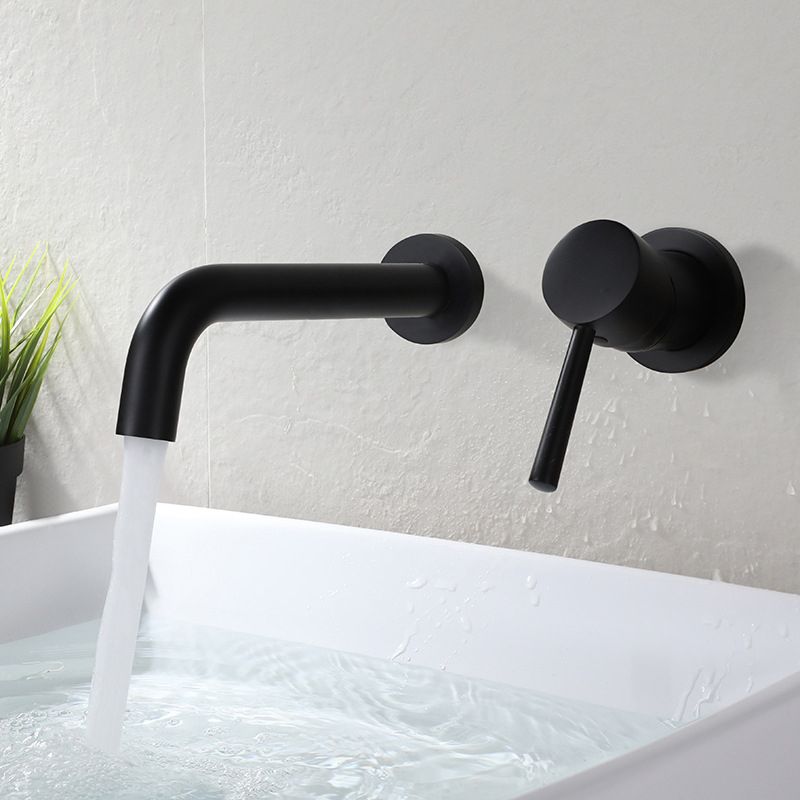 Avtoit | Industrial Sink Faucet Brass Lever Handles Low Arc Wall Mounted Bathroom Faucet