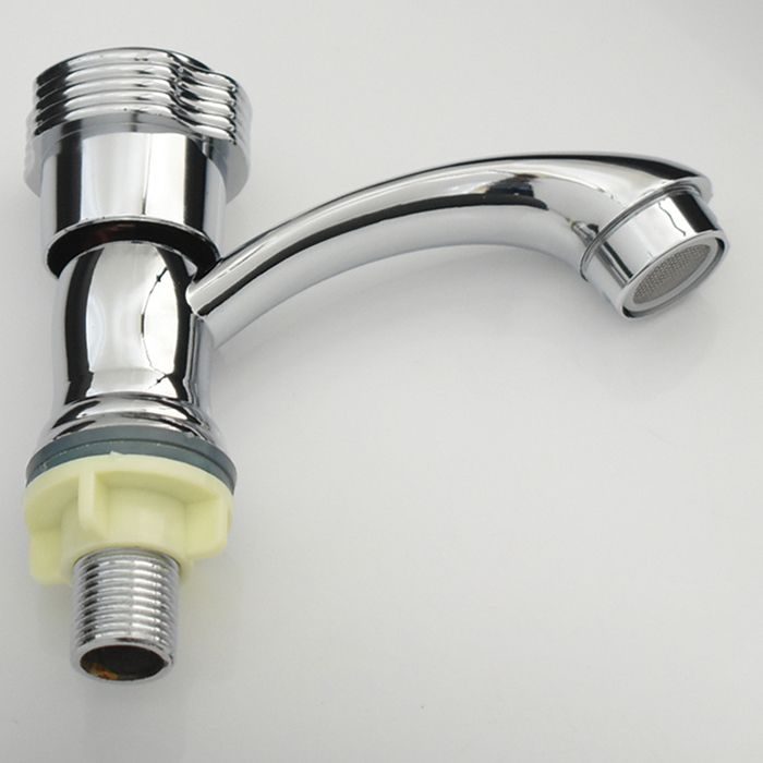 Avtoit | Contemporary Water Tap Knob Handle Low Arc Zinc Faucet in Silver