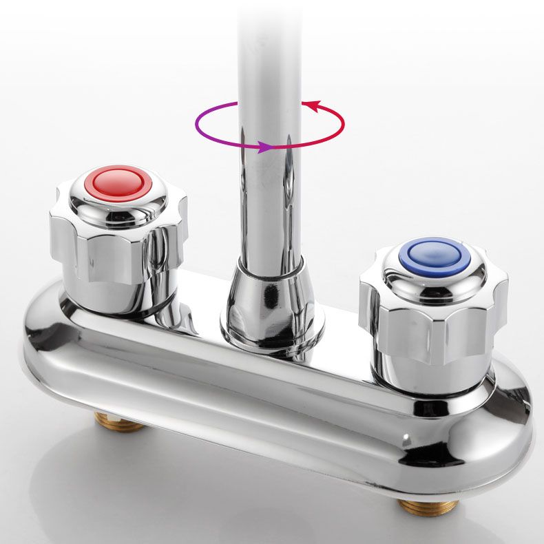 Avtoit | Modern Center Set Mixer Tap Chrome 2 Knob Handles Swivel Spout Basin Mixer Tap