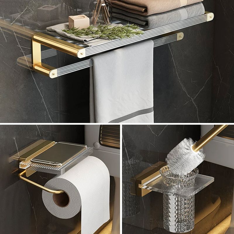 Avtoit | Modern Bathroom Accessory Set Bathroom Shelf Gold Towel Holder Bathroom Hardware Set