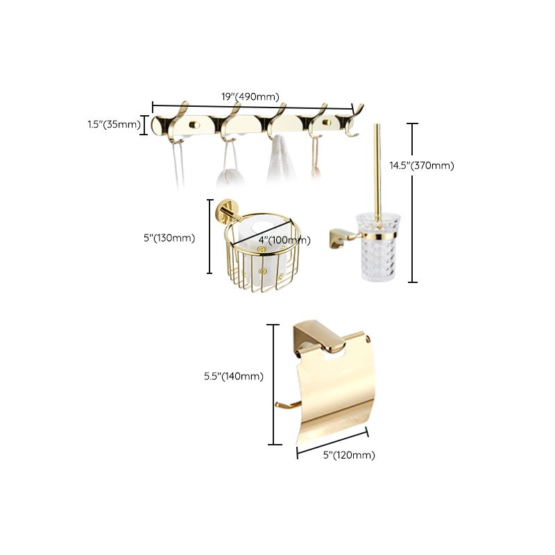 Avtoit | Modern Bathroom Accessory Mounting Kit Gold Bathroom Hardware