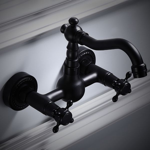 Avtoit | Traditional Wall Mounted Metal Bathtub Filler Low Arc Waterfall Bathroom Faucet