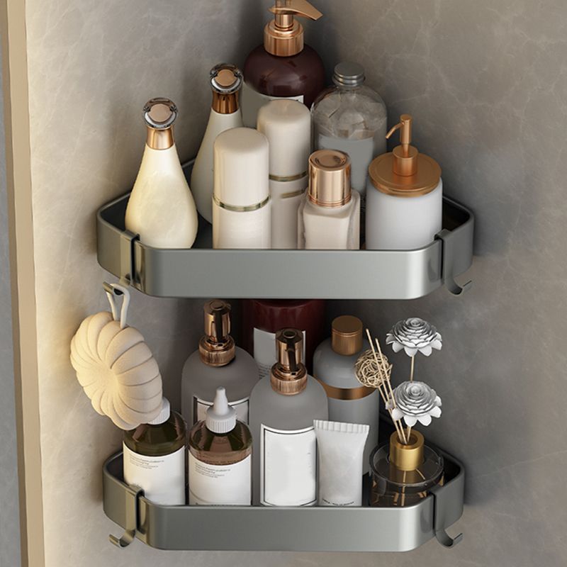 Avtoit | Modernism Aluminum Bathroom Accessories Set Gray Metal Bathroom Set with Towel Holder/Bath Shelf