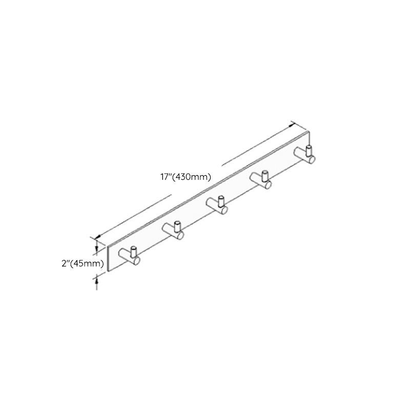 Avtoit | Black 6-piece Bathroom Accessory Set Modern Shower Curtain Rod / Bathrobe Hooks and Towel Bar