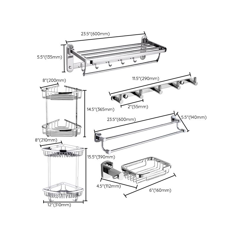 Avtoit | Contemporary Bathroom Accessories Hardware Set made of silver metal