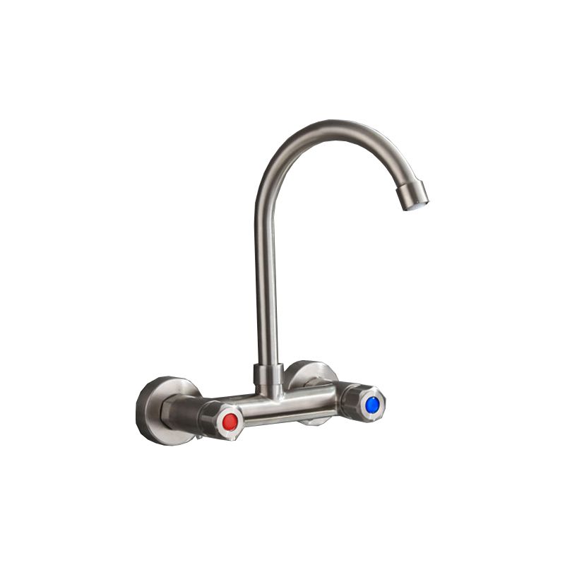 Avtoit | Round 2-Handle Bathroom Faucet Single Hole Wall Mounted Bathroom Faucet