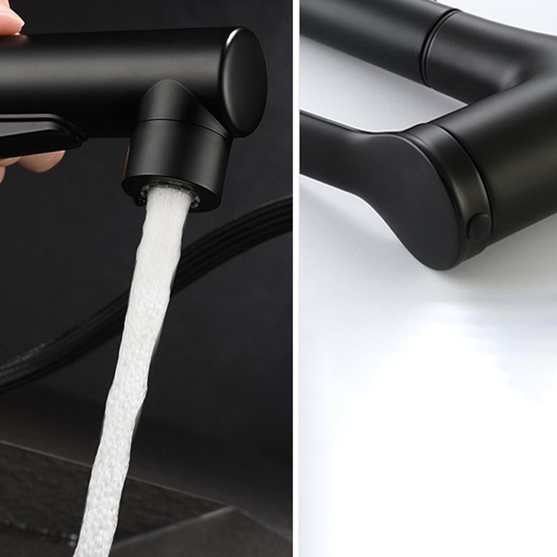 Avtoit | Modern Sink Faucet Copper Single Handle Low Arc Pull-Out Sink Faucet