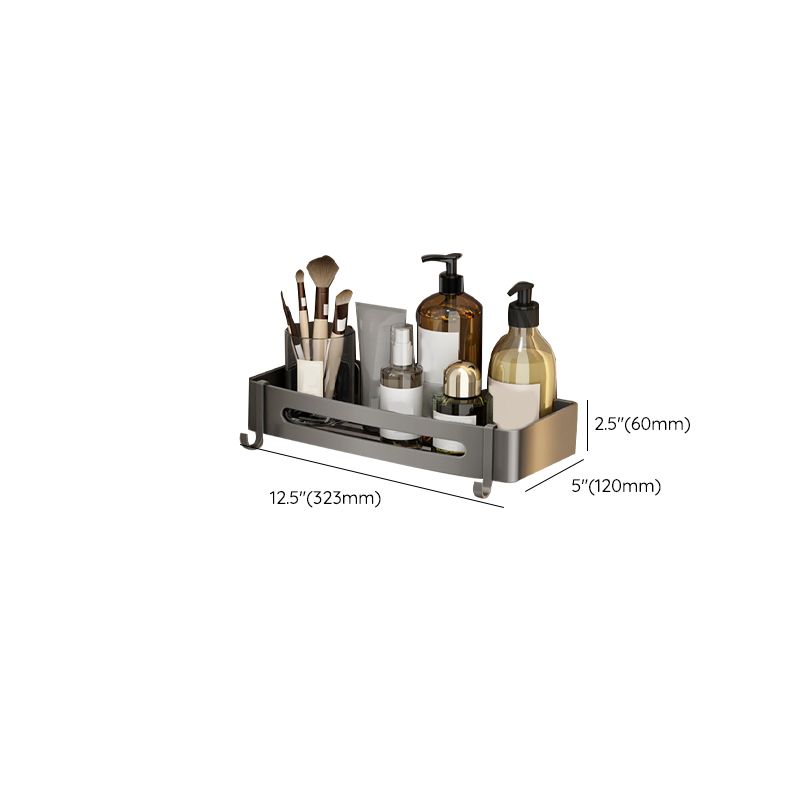 Avtoit | Gray contemporary bathroom accessory set Bathroom shelf/towel holder & bathrobe hook incl.