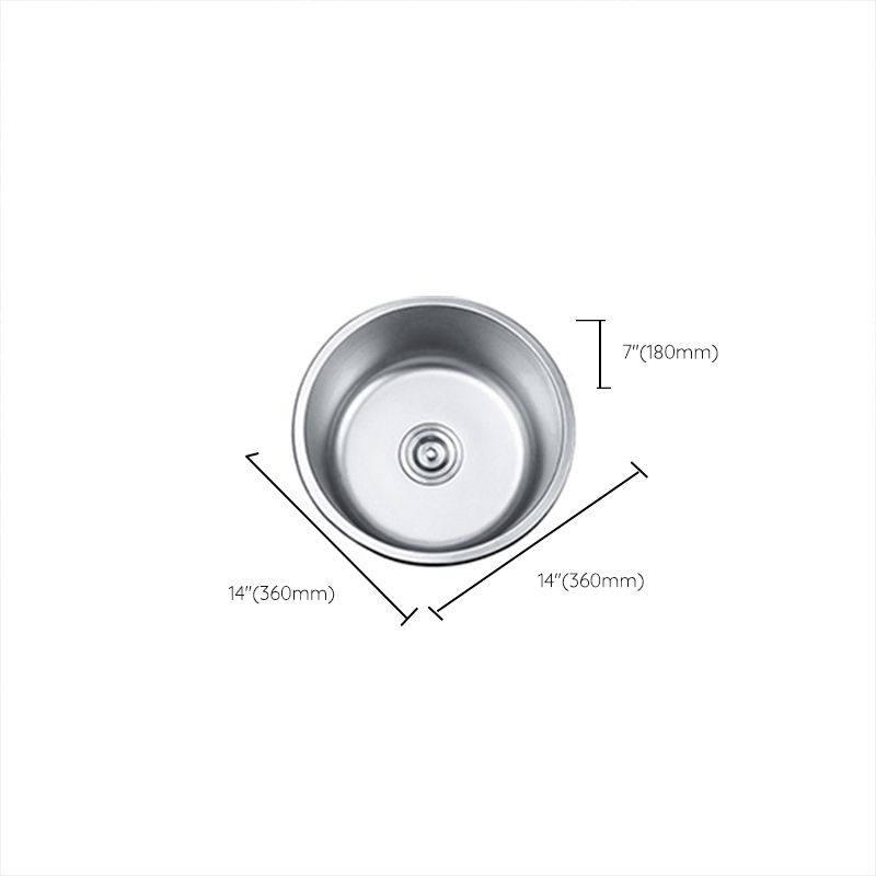 Avtoit | Round Single Bowl Kitchen Sink Stainless Steel Sink with Drain Strainer Set