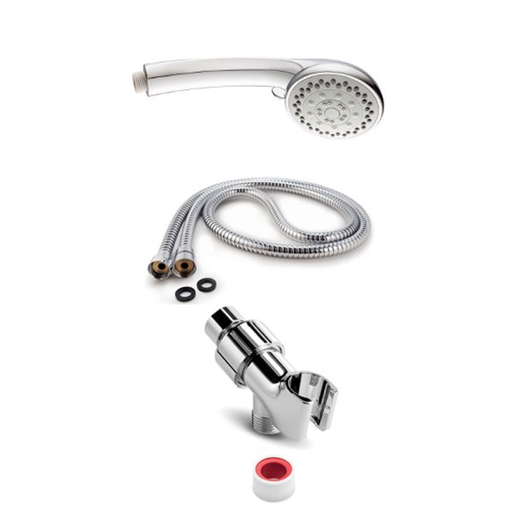 Avtoit | Round Handheld Showerhead in Silver Leak-Resistant Wall-Mounted Showerhead