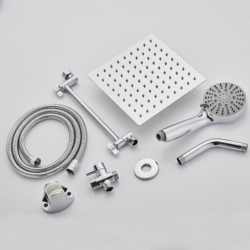 Avtoit | Silver Square Fixed Shower Head Modern Style Wall Mounted Shower Head