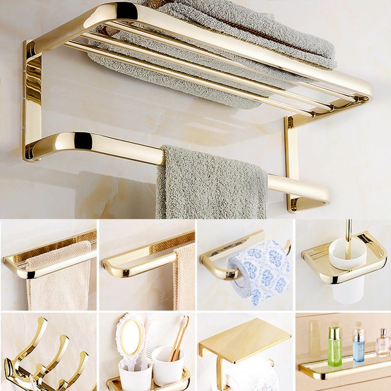 Avtoit | Chrome/Gold Bathroom Accessory Set Modern Metal Bathroom Hardware Set