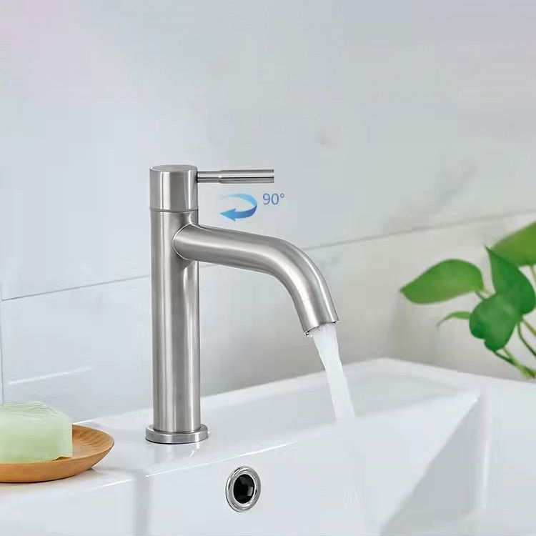 Avtoit | Stainless Steel Bathroom Faucet Chrome Lever Handle Sink Faucet with 1 Hole