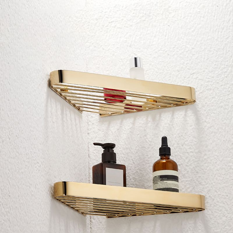 Avtoit | 2-piece modern bathroom accessory set, polished chrome/gold, bathroom shelf