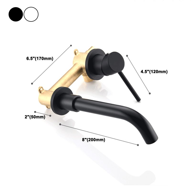 Avtoit | Round Single Handle Bathroom Faucet 2-Hole Wall Mounted Bathroom Faucet with Swivel Head