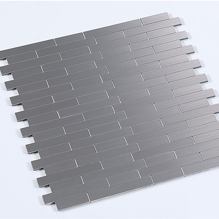 Avtoit | Subway Tile Wallpaper Contemporary Peel and Stick Wall Tile with Metal Look