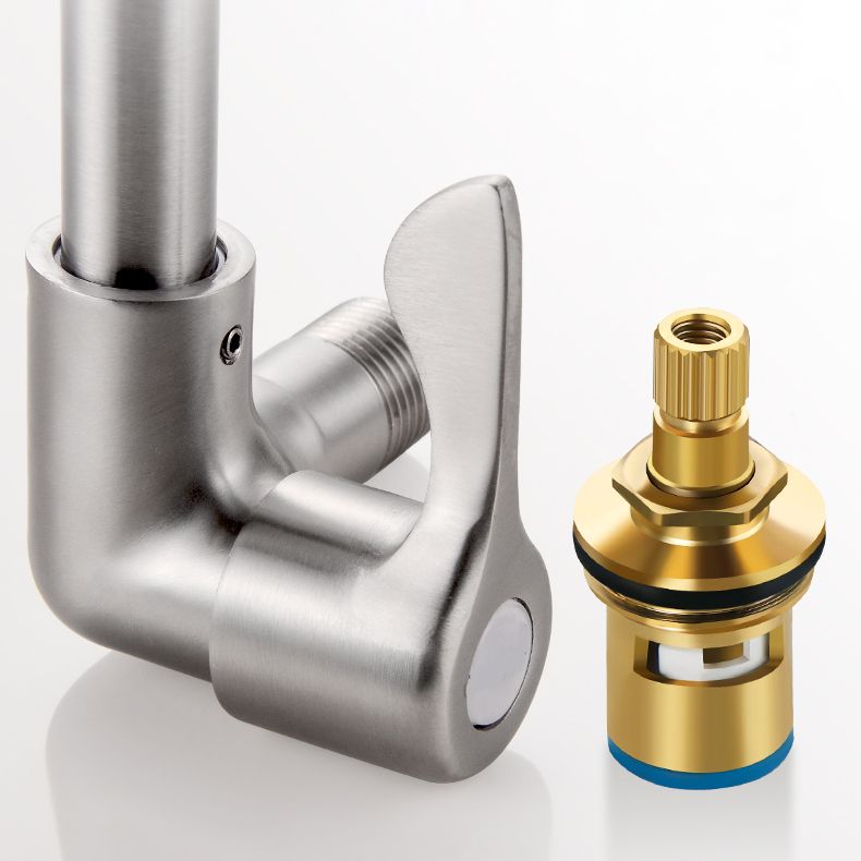 Avtoit | Modern Bridge Water Faucet 304 Stainless Steel Knob Handle Swivel Spout Wall Mounted Faucet